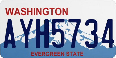 WA license plate AYH5734