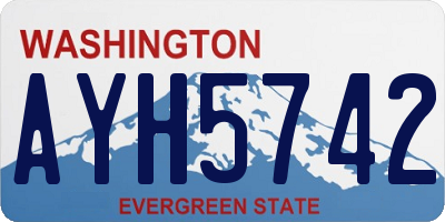WA license plate AYH5742