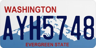 WA license plate AYH5748