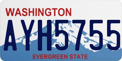 WA license plate AYH5755