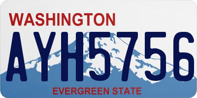 WA license plate AYH5756