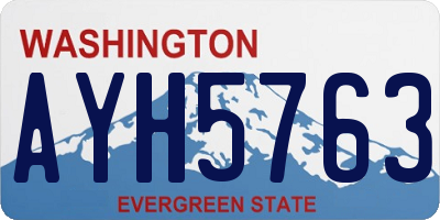 WA license plate AYH5763