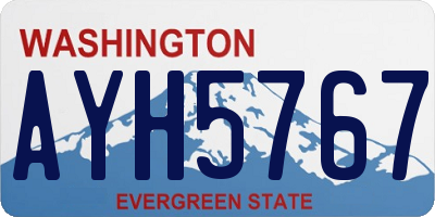 WA license plate AYH5767