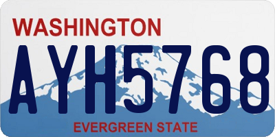 WA license plate AYH5768
