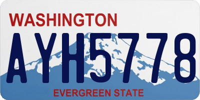 WA license plate AYH5778