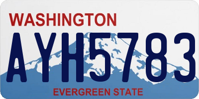 WA license plate AYH5783