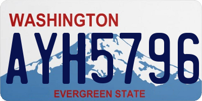 WA license plate AYH5796