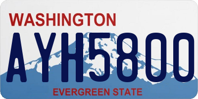 WA license plate AYH5800