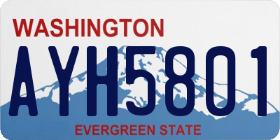 WA license plate AYH5801
