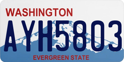 WA license plate AYH5803