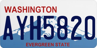 WA license plate AYH5820