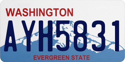 WA license plate AYH5831