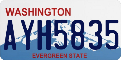 WA license plate AYH5835