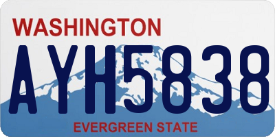 WA license plate AYH5838