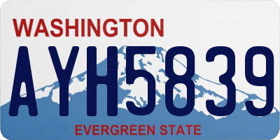 WA license plate AYH5839