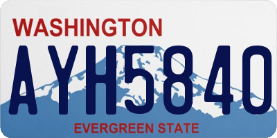 WA license plate AYH5840