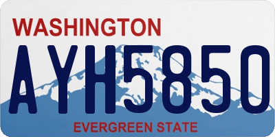 WA license plate AYH5850