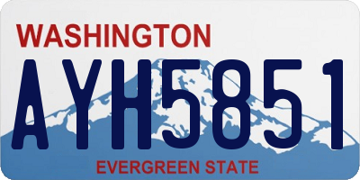 WA license plate AYH5851