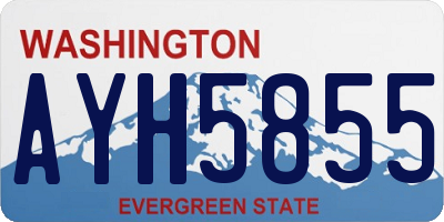WA license plate AYH5855