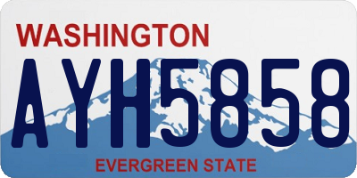 WA license plate AYH5858