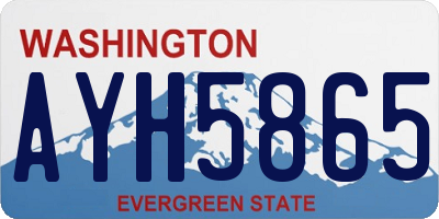 WA license plate AYH5865