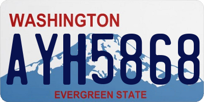 WA license plate AYH5868