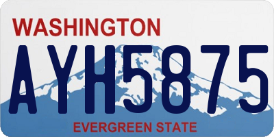 WA license plate AYH5875