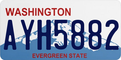 WA license plate AYH5882