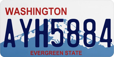 WA license plate AYH5884