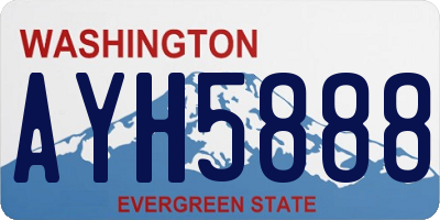 WA license plate AYH5888