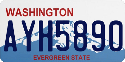 WA license plate AYH5890
