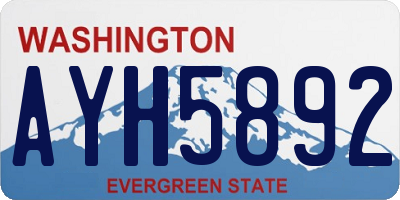WA license plate AYH5892