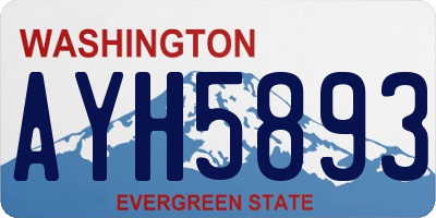WA license plate AYH5893