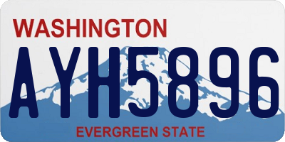 WA license plate AYH5896