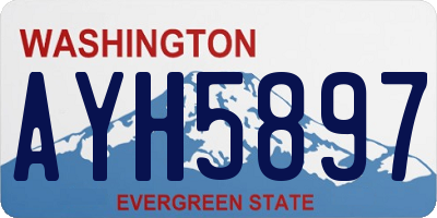 WA license plate AYH5897