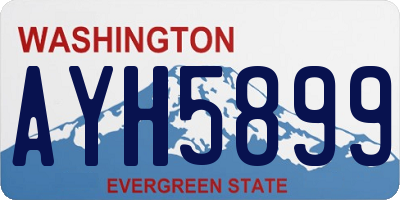 WA license plate AYH5899