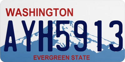 WA license plate AYH5913