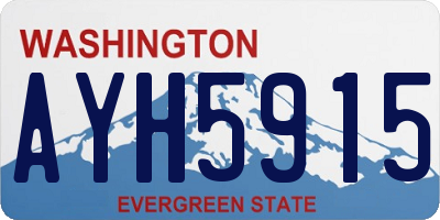 WA license plate AYH5915