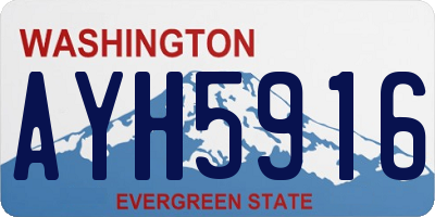 WA license plate AYH5916