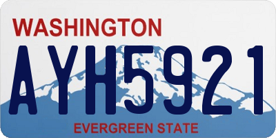WA license plate AYH5921