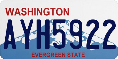 WA license plate AYH5922
