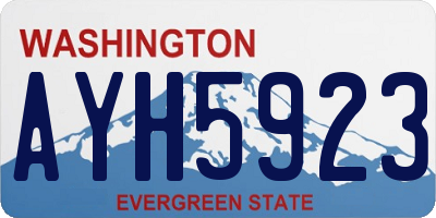 WA license plate AYH5923