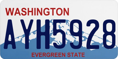 WA license plate AYH5928