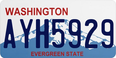 WA license plate AYH5929