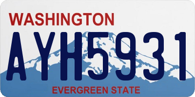 WA license plate AYH5931