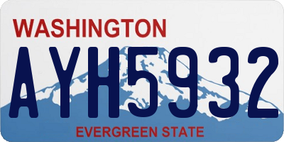WA license plate AYH5932