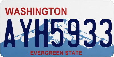 WA license plate AYH5933