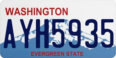 WA license plate AYH5935
