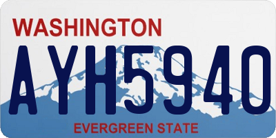 WA license plate AYH5940