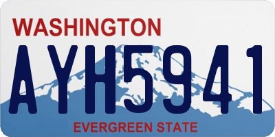 WA license plate AYH5941